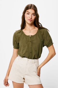 Springfield Cotton bobby blouse with volume natural