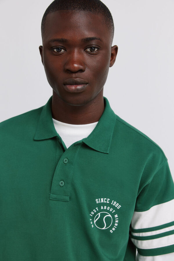 Springfield Pike majica polo sa kontrastnim blokovima na rukavima regular fit Zelena