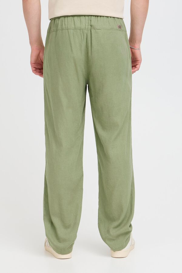 Blend Pantal&oacute;n de lino kaki