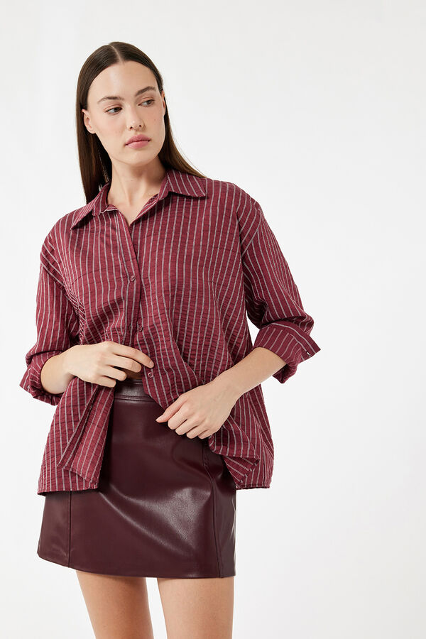 Koton Leather-effect miniskirt red