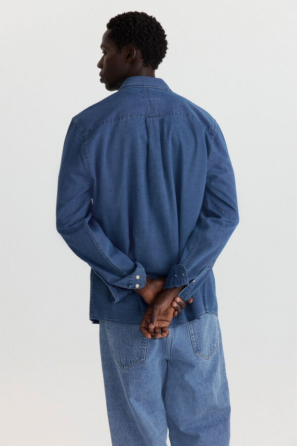 Springfield Chemise oxford en denim bleu