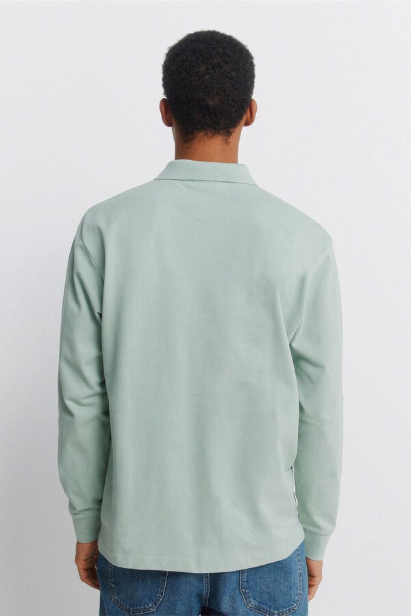 Springfield Polo basique Springfield manches longues regular fit vert