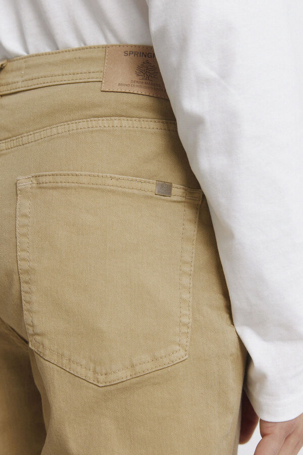 Springfield Cal&ccedil;as 5 bolsos lavagem slim fit castanho