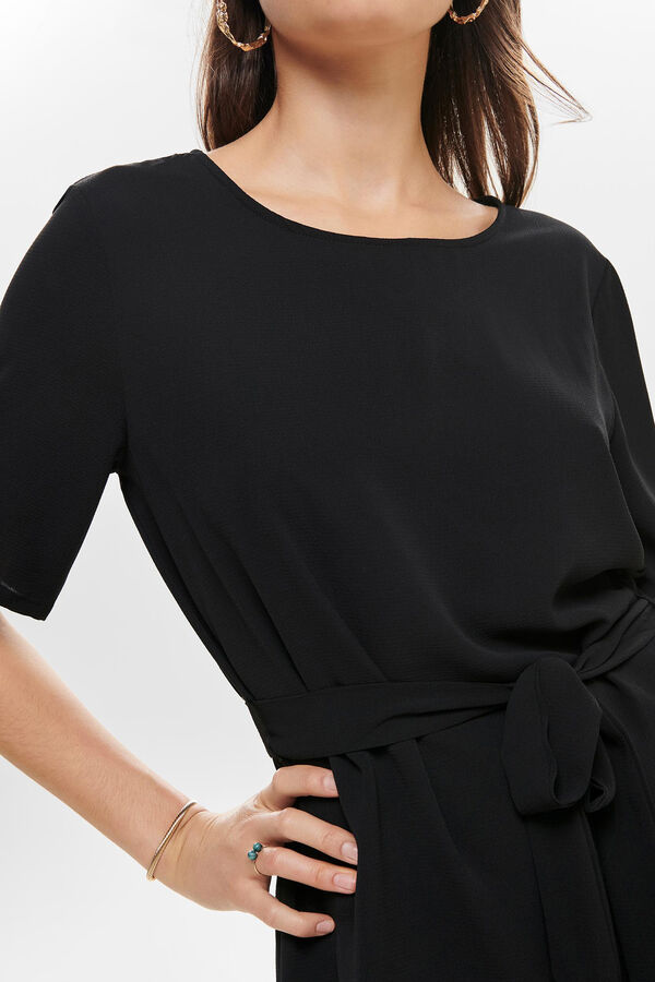 Springfield Mini dress with 2/4 sleeves and round neck black