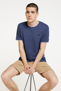 Springfield Short-sleeved jumper with texture blue