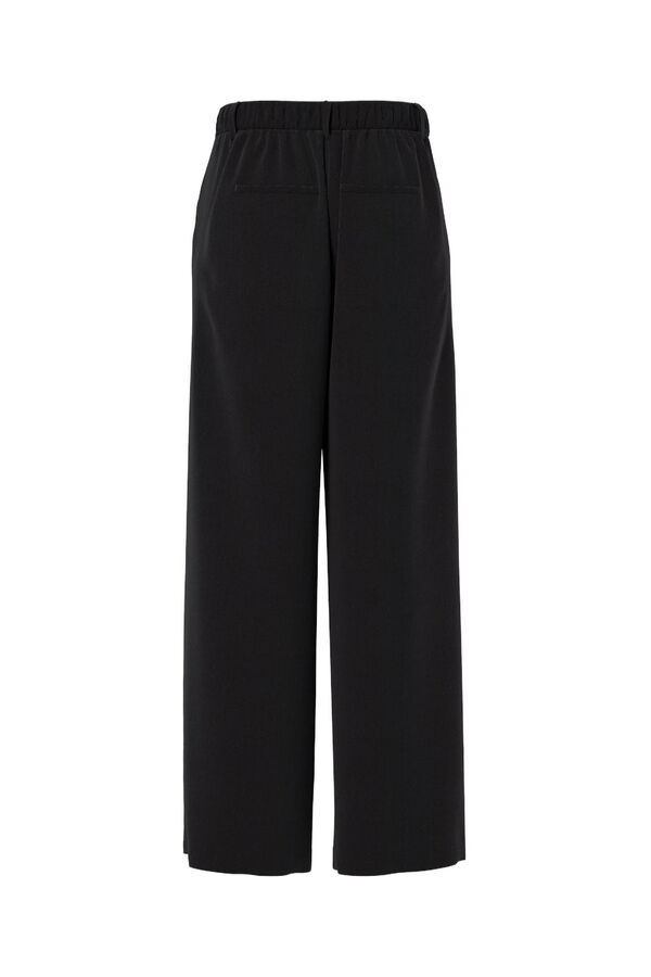 Pieces Cal&ccedil;as de terno de perna larga preto