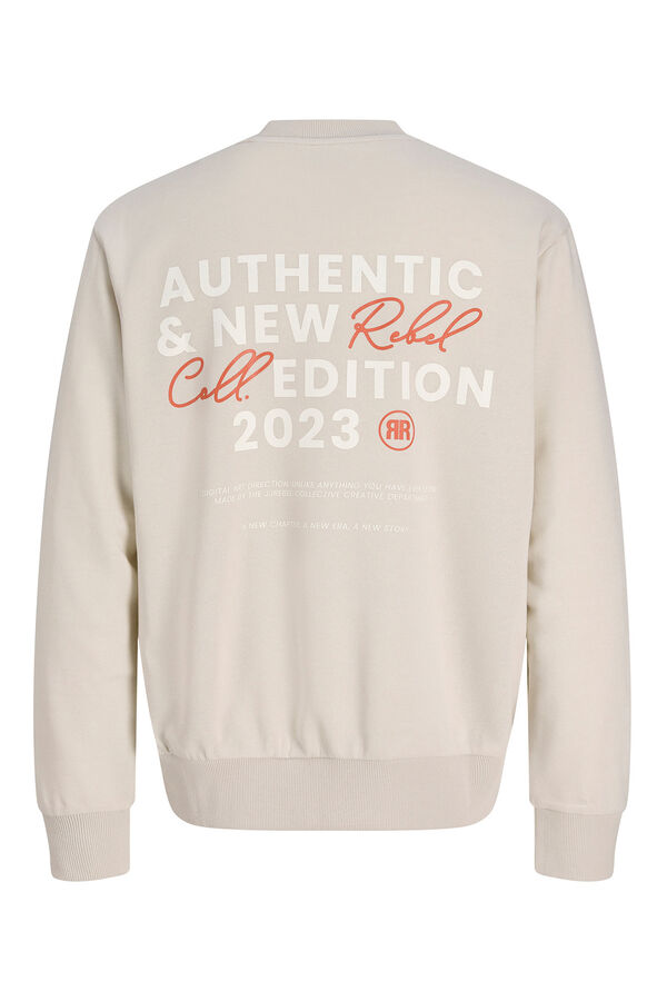 JJ REBEL Sudadera holgada backprint gris