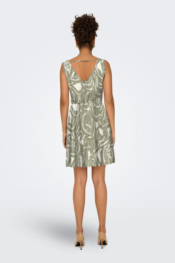 Only Vestido corto tirantes kaki