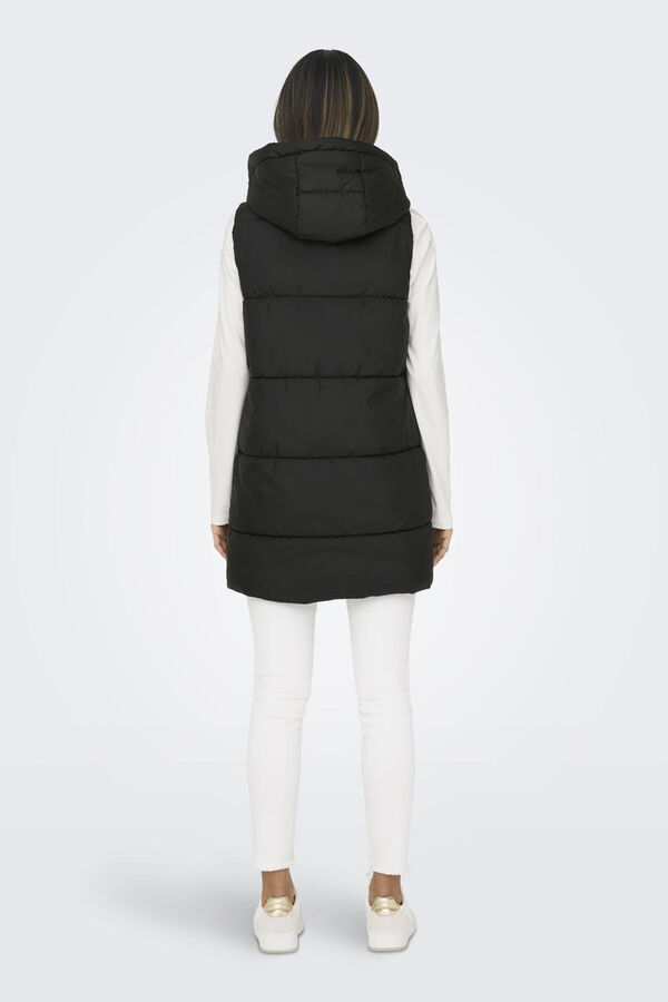 Only Long puffer gilet black