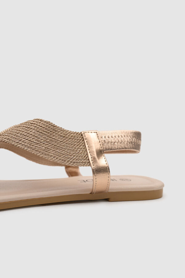 Inside Glitter braid sandal brown