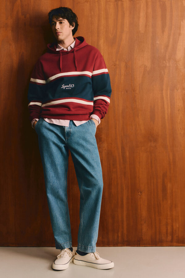 Springfield Hooded sweatshirt with cuts red