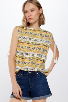 Springfield Printed T-shirt with shoulder bow  color