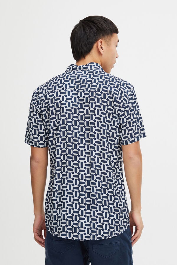Springfield Short-sleeved printed shirt navy mix