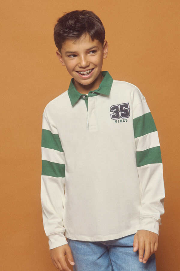 Springfield Boys patch polo ecru