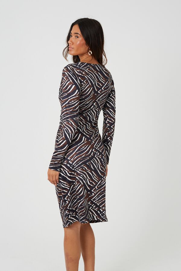 Brave Soul Wrap mini dress brown