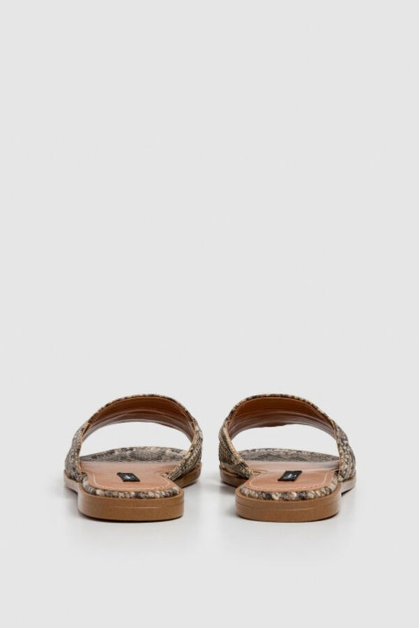 Pepe Jeans Sandalias planas estampadas beige