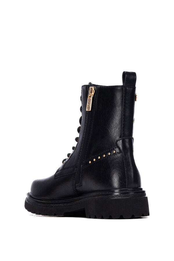 XTI Faux leather military ankle boots black