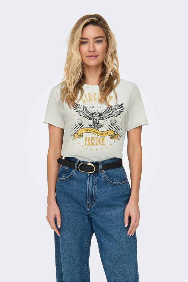 Only Printed short sleeve T-shirt white