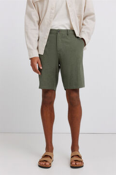Springfield Dobby linen comfort fit Bermuda shorts