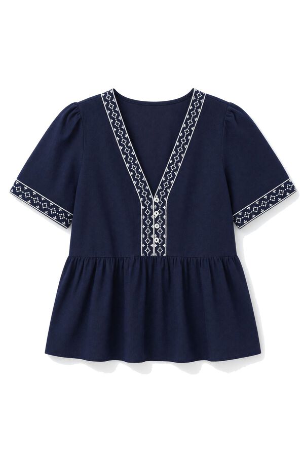 Springfield Peplum shirt with neckline details blue
