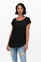 Only T-shirt lisa manga curta preto