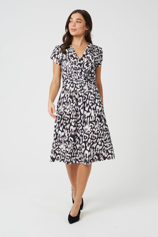 Brave Soul Vestido com estampado leopardo cru