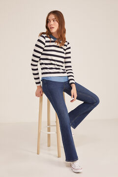 Springfield Two-material striped sailor T-shirt navy