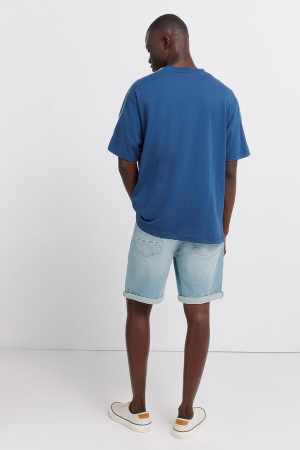 Springfield Denim lightweight slim fit Bermuda shorts blue