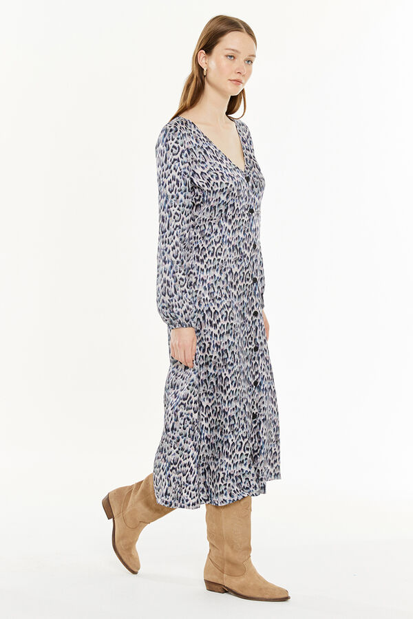 Systemaction Vestido animal print blanco