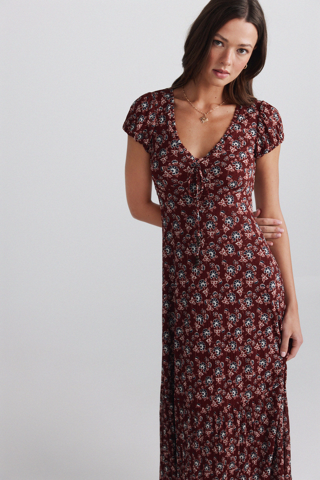 Springfield Printed cord midi dress