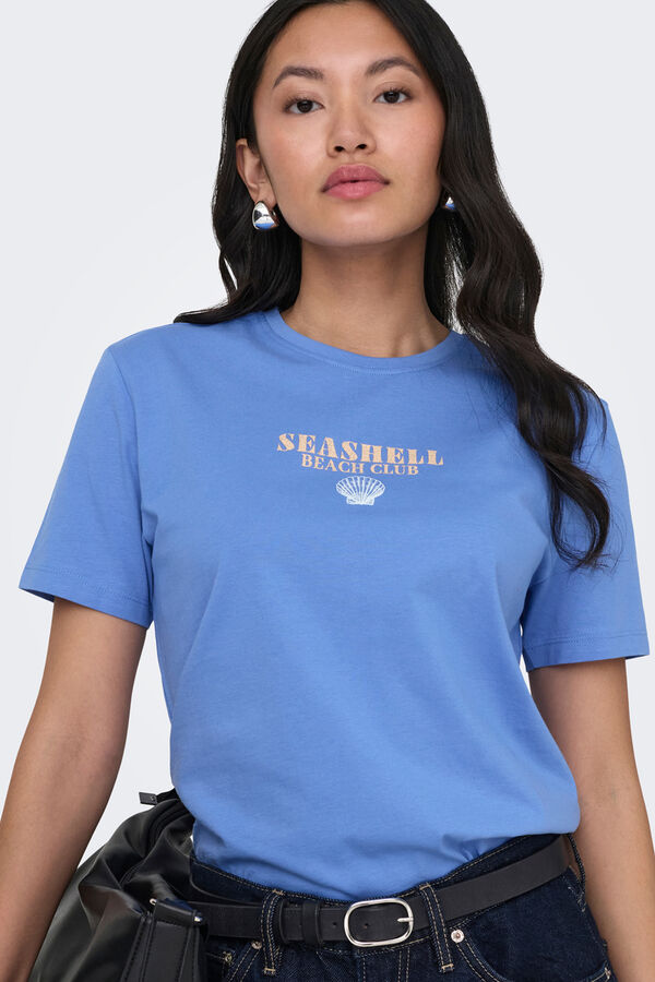 Only T-shirt estampado nas costas azul