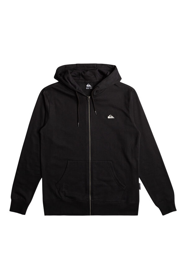 Quiksilver Basic Zip - Sudadera con capucha y cremallera para hombre negro