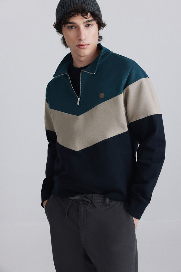 Springfield V-shaped sweatshirt blue