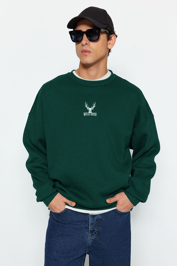 Trendyol Sweatshirt de gola redonda verde