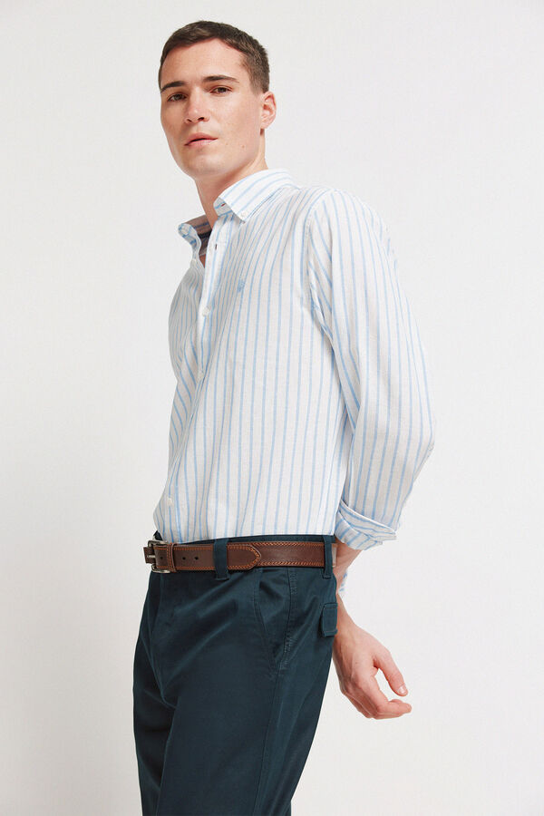 Springfield Straight relaxed fit trousers blue