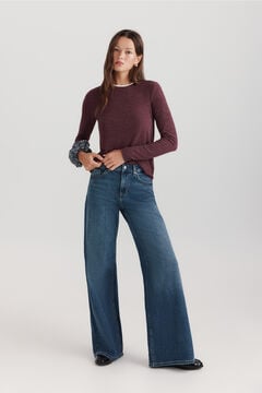Springfield Bimaterial long sleeve neck T-shirt