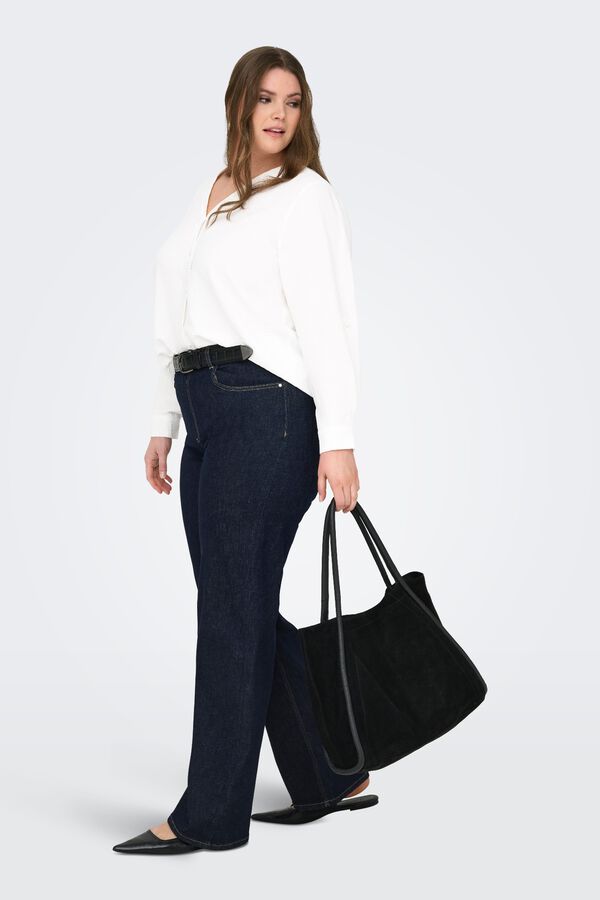 Only Carmakoma Camisa botonadura talla grande blanco