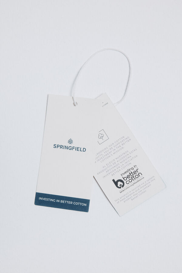 Springfield long sleeve piqué cut-out T-shirt blue