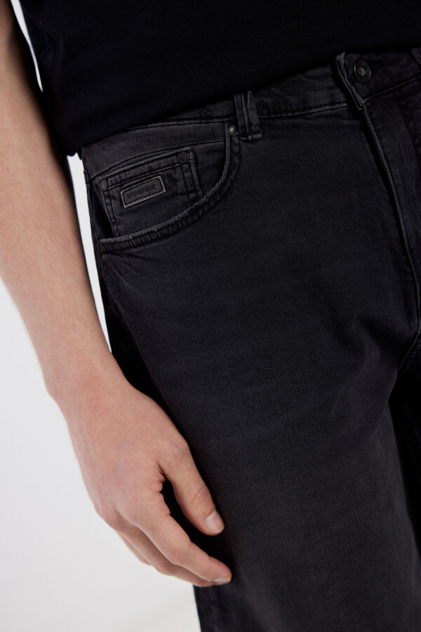Springfield Black ultra-light regular fit denim Bermuda shorts grey mix