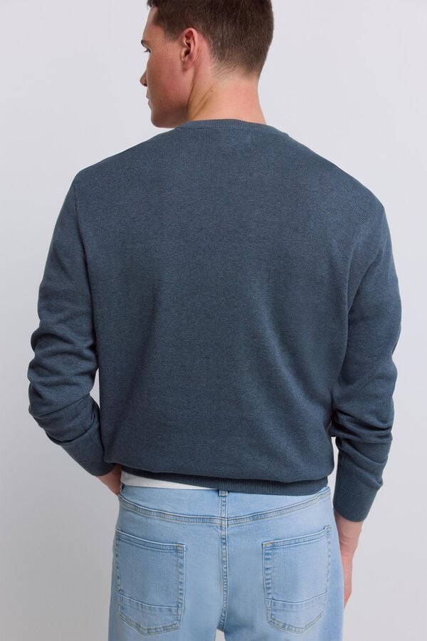 Springfield Basic round neck jumper blue