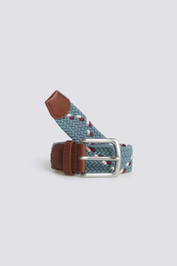 Springfield Braided belt with contrast zigzag blue