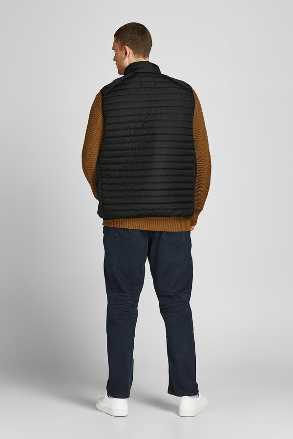 Jack & Jones PLUS Puffer gilet with hood black