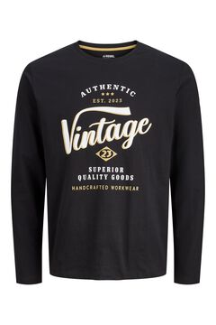 JJ REBEL Langarm-T-Shirt Regular Schwarz