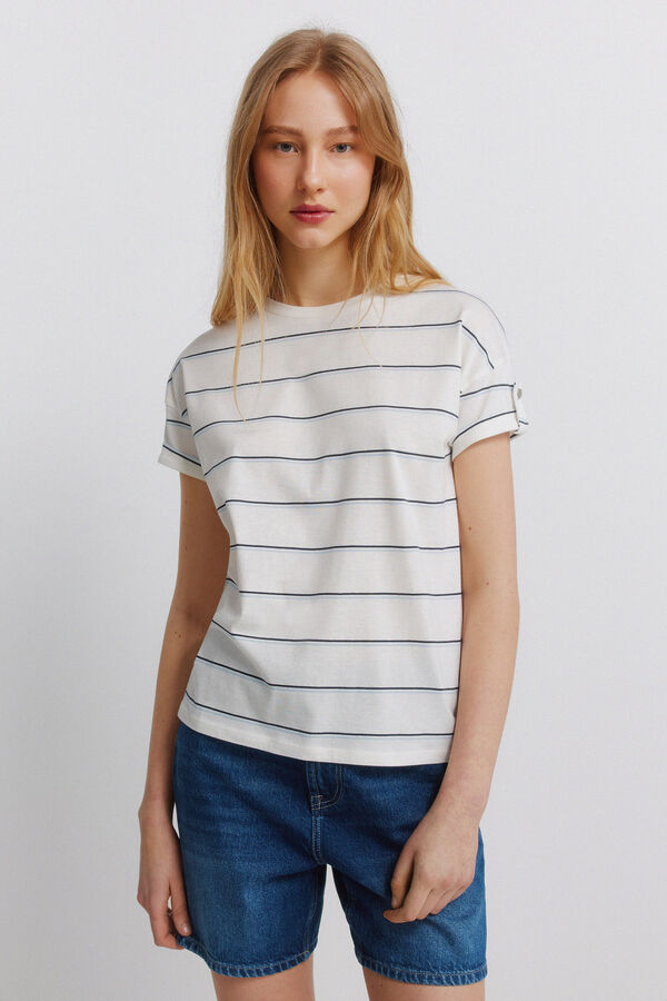 Springfield Striped short sleeve T-shirt white