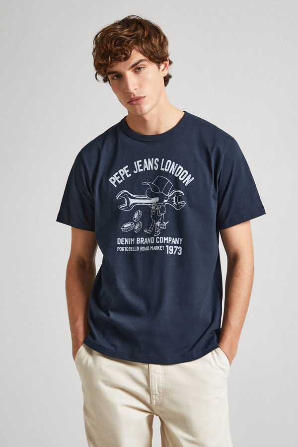 Springfield Print Logo T-shirt mornarskoplava