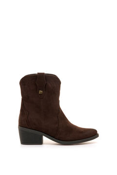MTNG Botins cowboy com bordados e salto largo