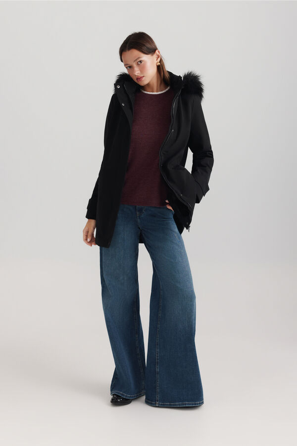 Springfield Faux fur hood parka black
