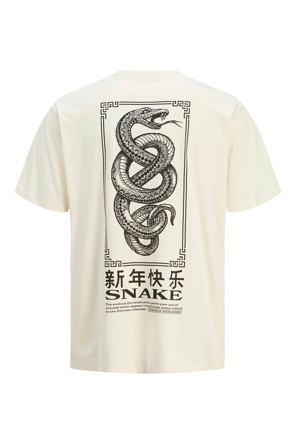 Jack & Jones Camiseta loose fit manga corta marfil