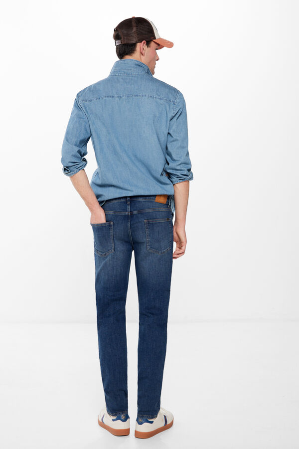 Springfield Medium-dark wash skinny jeans Blue
