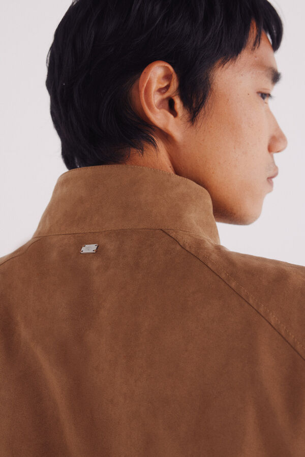 Springfield Faux suede jacket brown